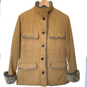 Fjall Faux Fur Lining Button Down Barn Jacket Size XS